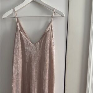 Paper Crane Pink Midi Holiday gold Dress
